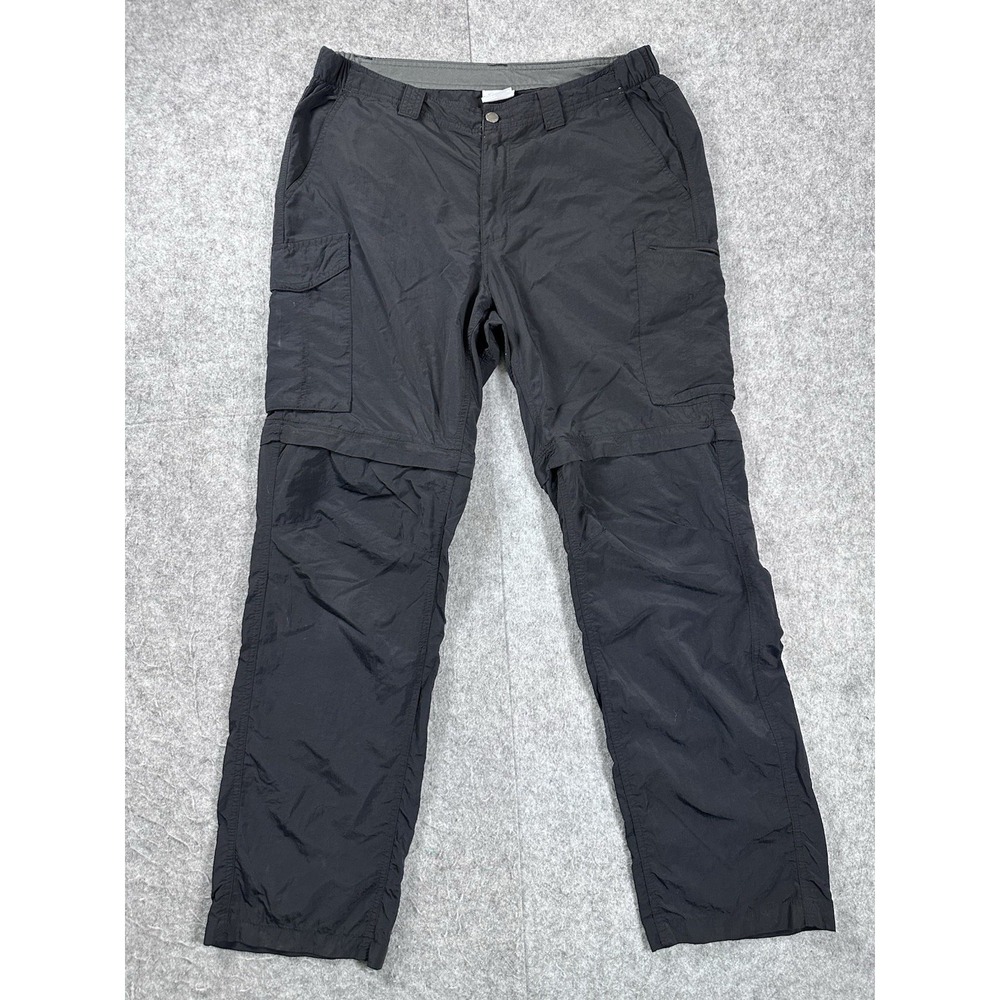 Columbia Pants Mens Large 38x34 Black Convertible Silver Ridge Utility Hiking